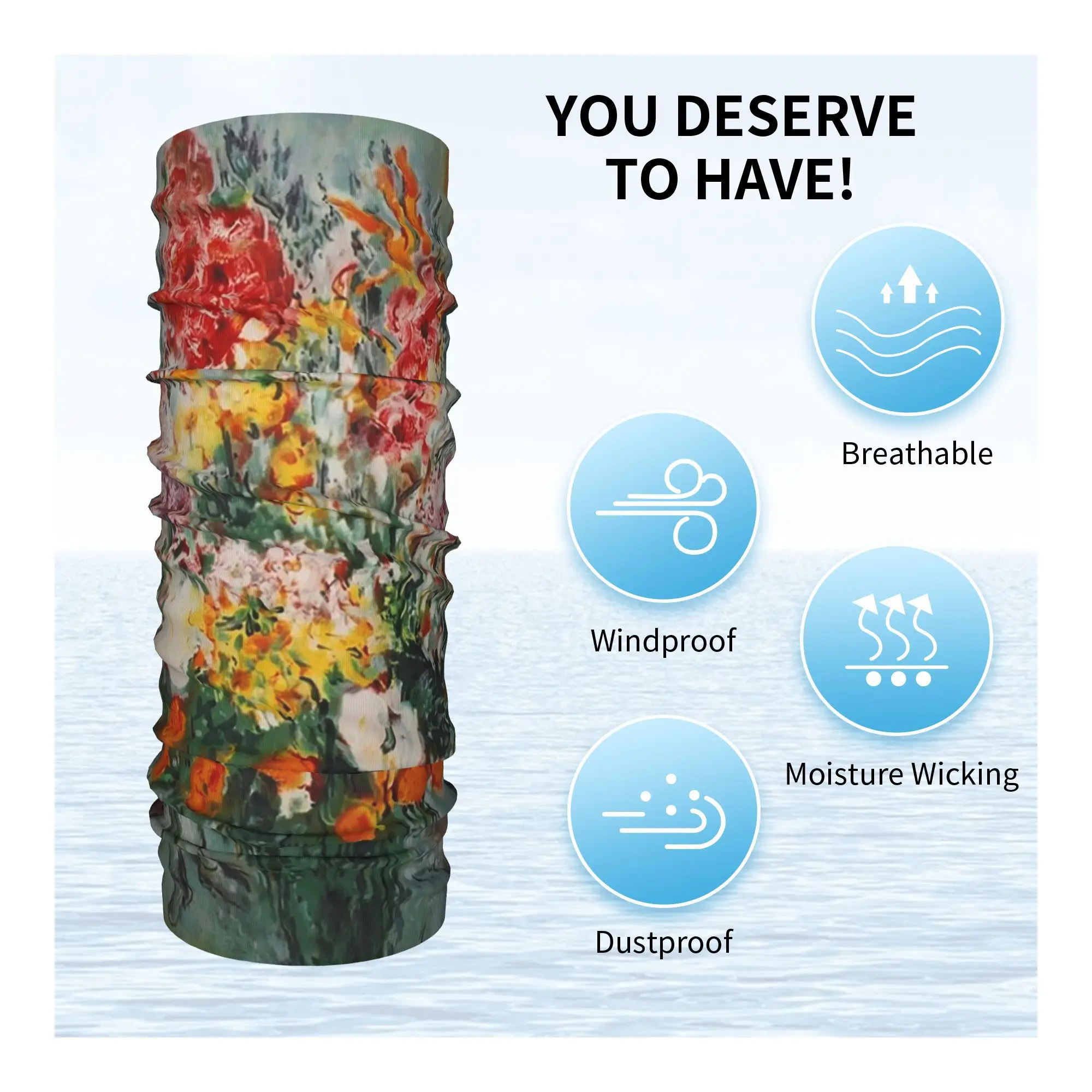 مارك شغال باقة دي فلور باندانا غطاء الرقبة المطبوعة التفاف وشاح متعدد الاستخدام قناع الوجه ركوب للجنسين الكبار يندبروف