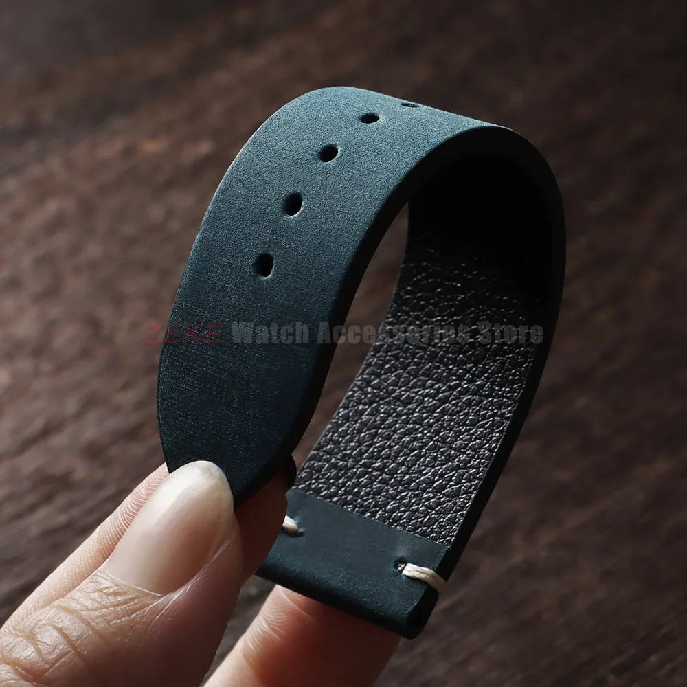 Vintage Weiches Ölwachs-Uhrenarmband 18mm 19mm 20mm 21mm 22mm 24mm Rindsleder-Uhrenarmband für Seiko Herren Crazy Horse Leder-Uhrenband – Detail 5