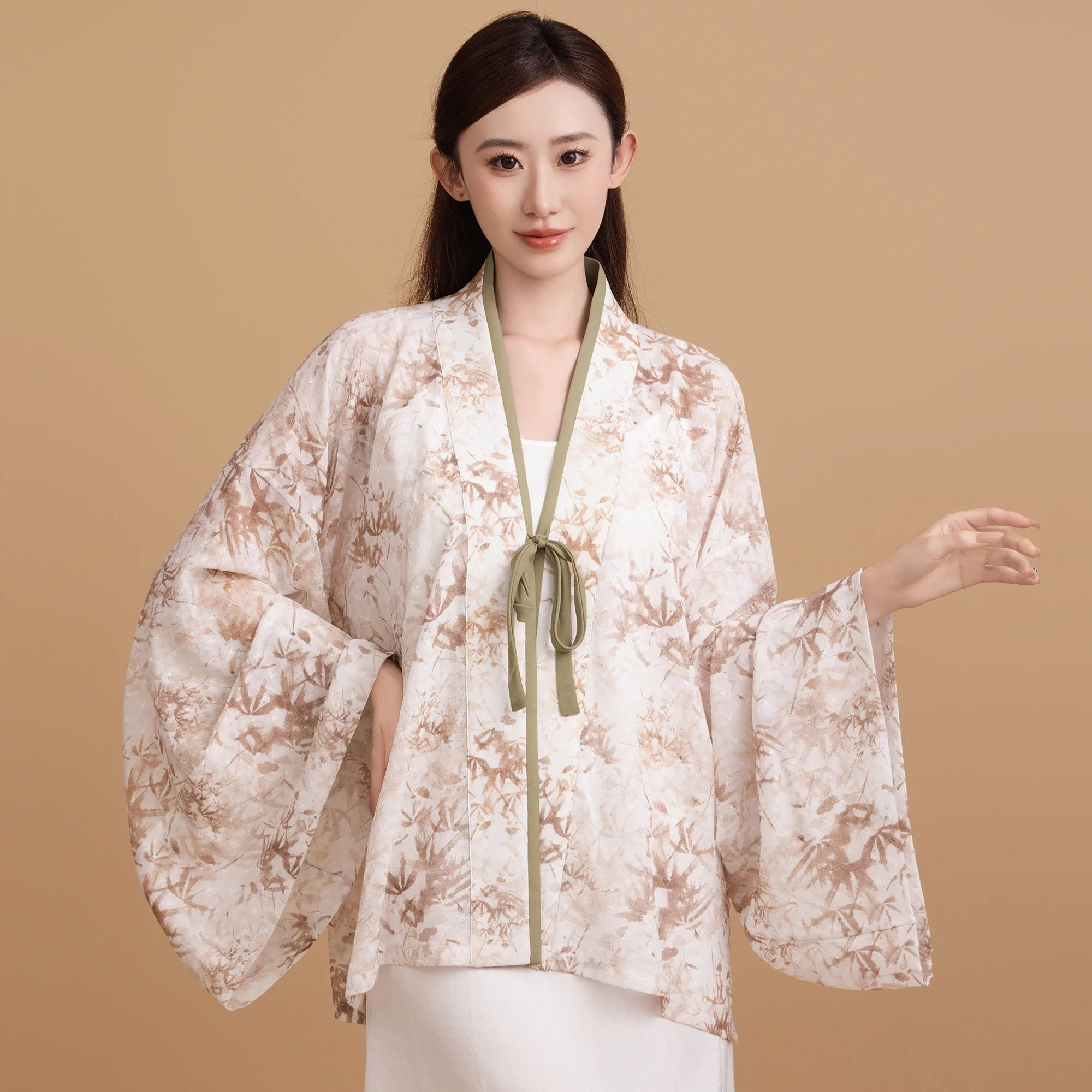 hanfengshili-kimono-para-mujer-con-cuello-en-v-estampado-de-bambu-verde-con-lazo-manga-ancha-nuevo-cardigan-chino-transparente