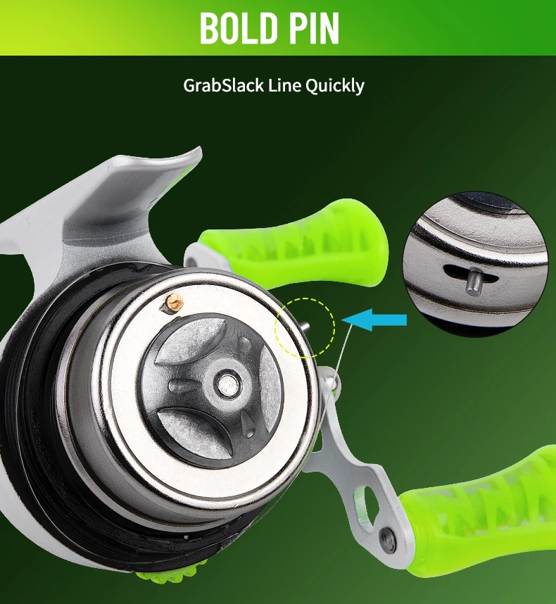 BILLINGS Spincast-Rolle mit 4,1:1 Übersetzung, Angelrolle mit integrierter Hochleistungsschnur, kann Outdoor-Schleuder-Schussrolle ersetzen – Detail 4