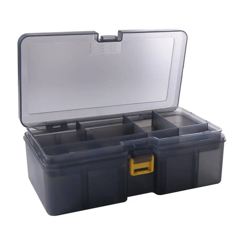 Double Layer Fishing Tackle Box Plastic Waterproof Lure Hook Storage Case Transparent Moisture-proof Bait Storage Container