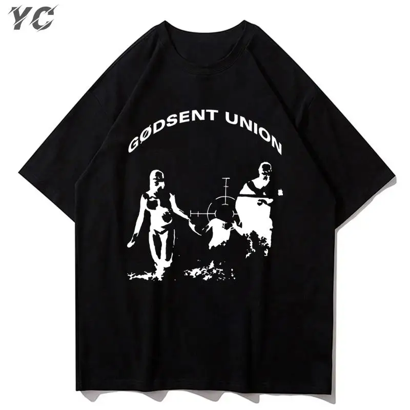 Harajuku Men's T-Shirt Oversized Short Sleeve Gothic Graphic Y2k Fashion Aesthetic Streetwear Funny Clothing Women Hip Hop Tops