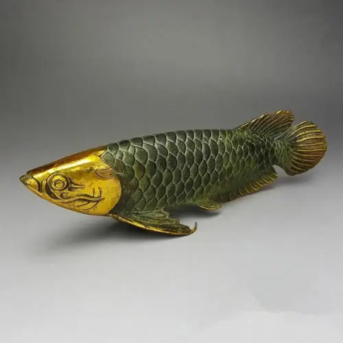 

Chinese bronze gilt old handwork lucky home decoration handicraft ' Fish '