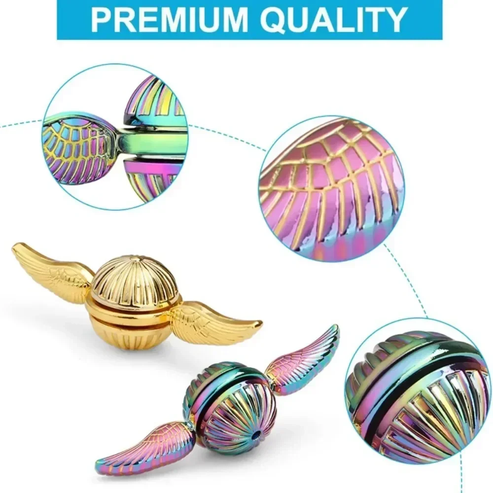 Golden Snitch Fidget Spinner for Kids Fingertip Gyroscope EDC Gyroscope Cupid Wings Golden Snitch Decompression Fingertip Toys