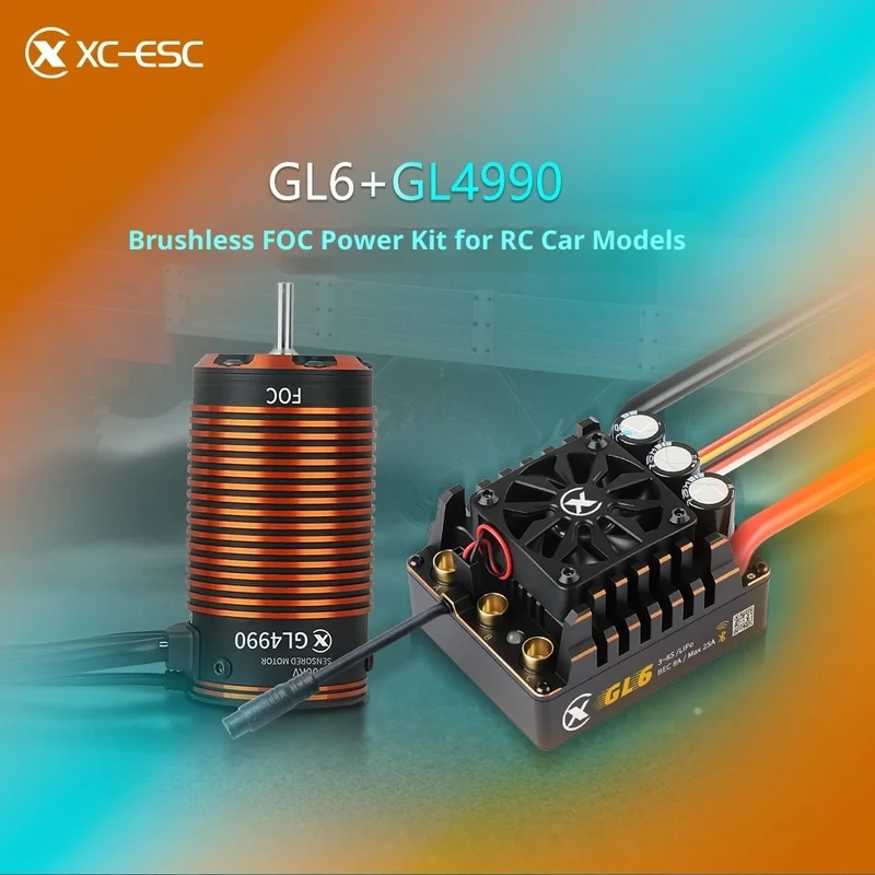 Xiongcai E Technology GL6+Gl4990 Remote Control Car Upgrade Sensible Brushless Foc Power Motor Electrically Adjustable 200A Rc