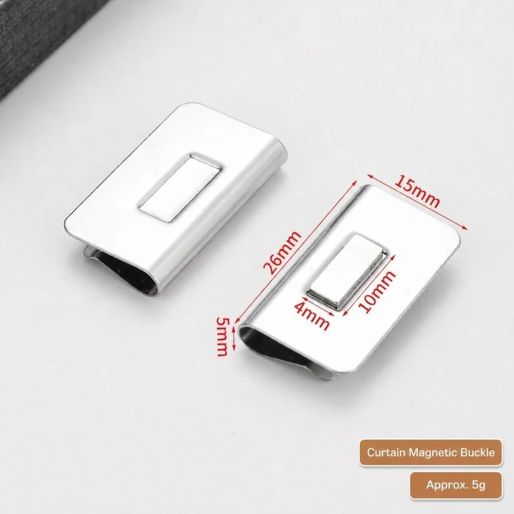 1 Pairs Metal Curtain Closure Clip Magnetic Attraction Detachable Curtain Fixing Buckle Curtain Fixed Fastener Window Curtain