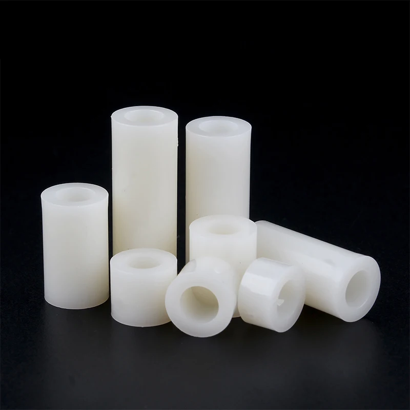 20/ 50pcs M3 M4 M5 M6 M8 White ABS Non-Threaded Hollowed Nylon Spacer Round Hollow Standoff Washer PCB Board Screw