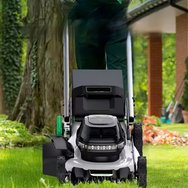 Hand Push 4-Stroke Industrial DIY Battery-Powered Lawn Mower 1500W Powerful Home Garden Mowing