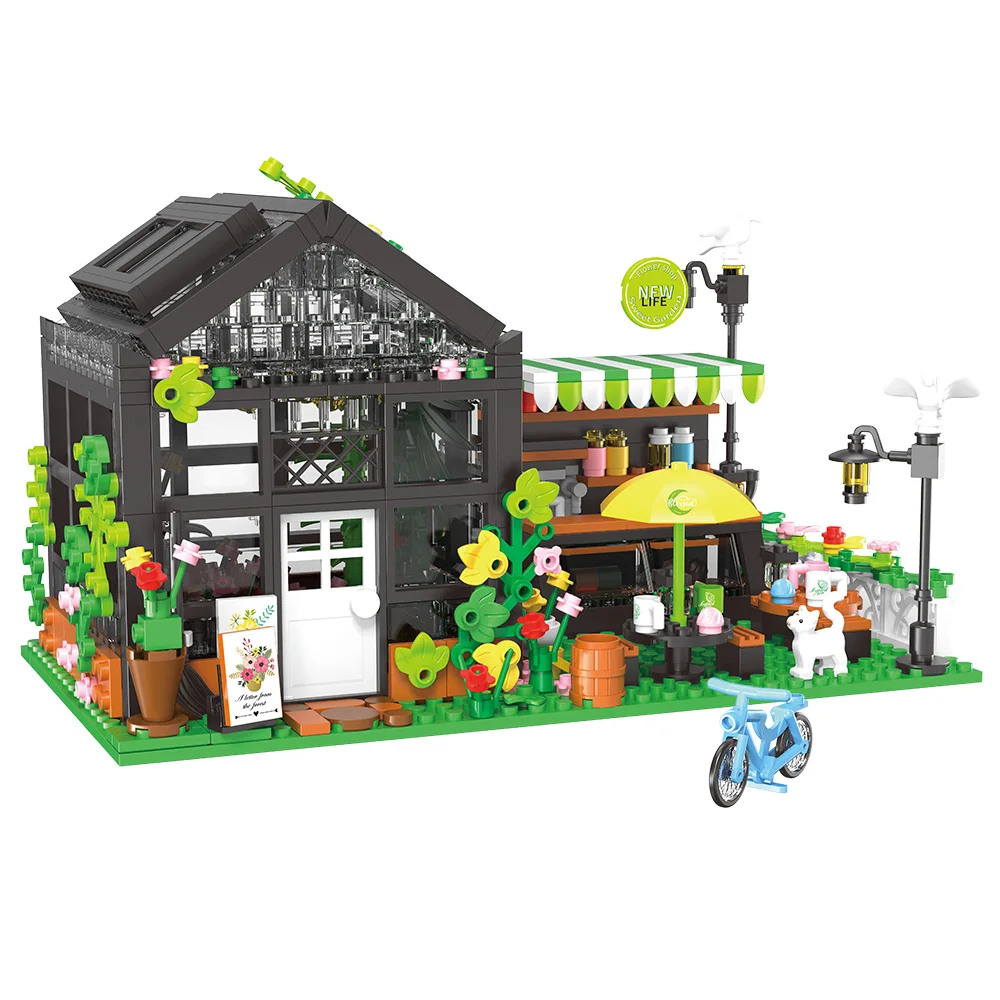 ideas Flower House Building Set with LED, City Street House Flower Shop Building Blocks Toy, Gift for Girls 8-12 Year,Mini Brick