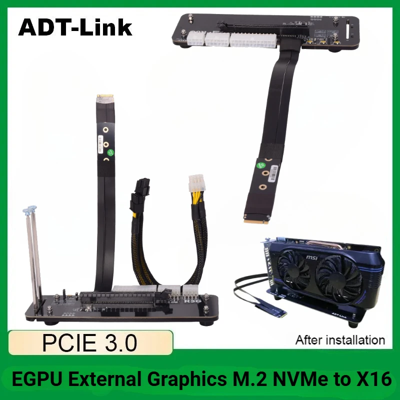 R43SG M.2 M-key to PCIE 3.0/4.0 x4 Laptop PC External Graphics Card Stand Bracket for M.2 NVME Host Expansion Card Graphics Dock