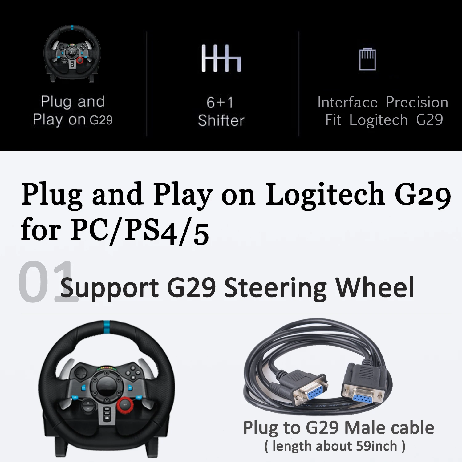 PS4 PS5 PC USB H gears 6+R For Logitech G29 For ETS2 Simracing With Sequence Function Simulation Game