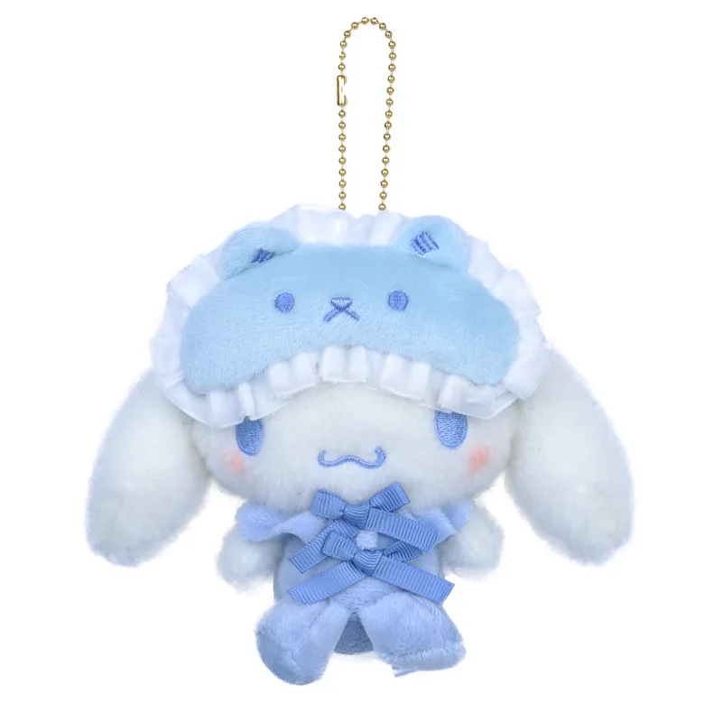 14 cm/5,51 Zoll Plüsch-Schlüsselanhänger Cartoon-Anhänger Cinnamoroll Kuromi Melody Kawaii Augenmaske Pyjamas Niedliches Spielzeug Peripheriegeräte Weihnachtsgeschenk