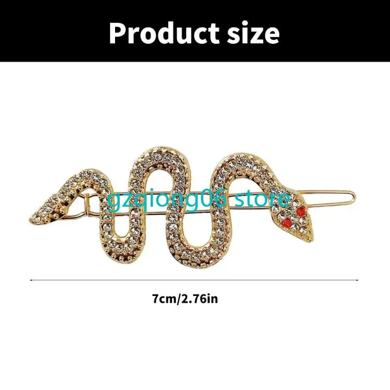 K3NF Unique Rhinestones Snake Hair Clip Elegant Hair Pin For Parties And Weddings