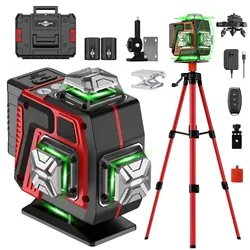 WEIDDW 4D 16 Lines Professional Lazer Level L 360 Self Leveling 4x360° Cross Line Laser with Tripod Nivel Laserfor Build Tools