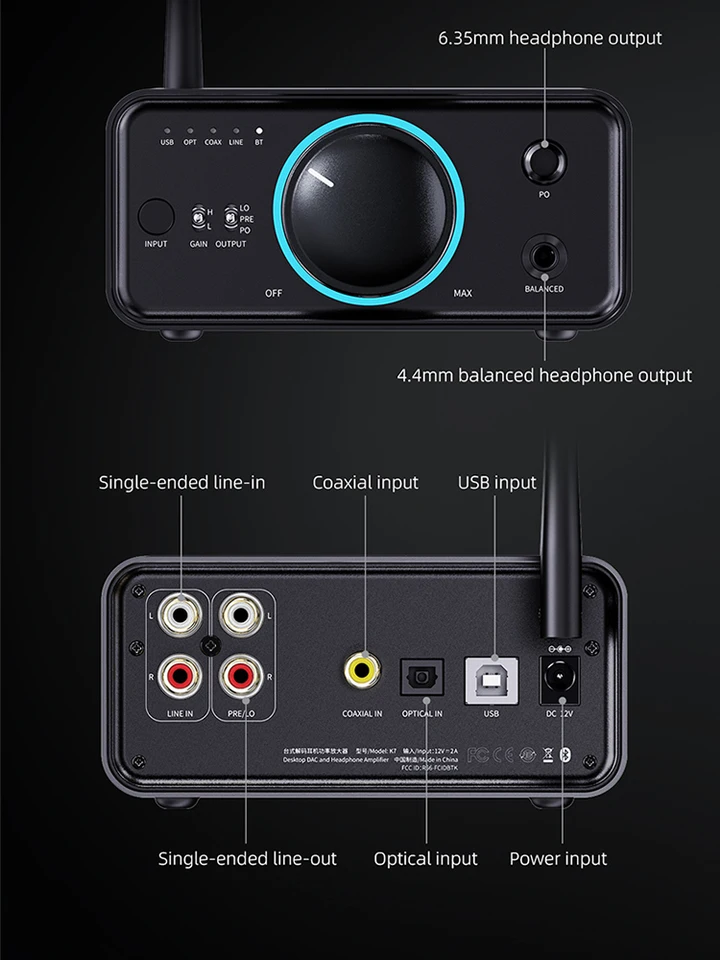 FiiO K7 K7BT ハイレゾオーディオ HIFI デスクトップ DAC ヘッドフォン