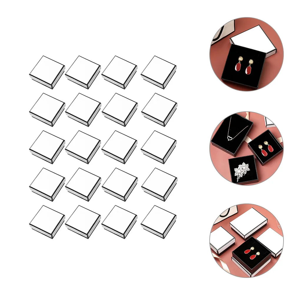 20Pcs Compact Jewelry Boxes Necklace Earrings Storage Gift Set Space Saver Portable Chic Design Shiny Protector