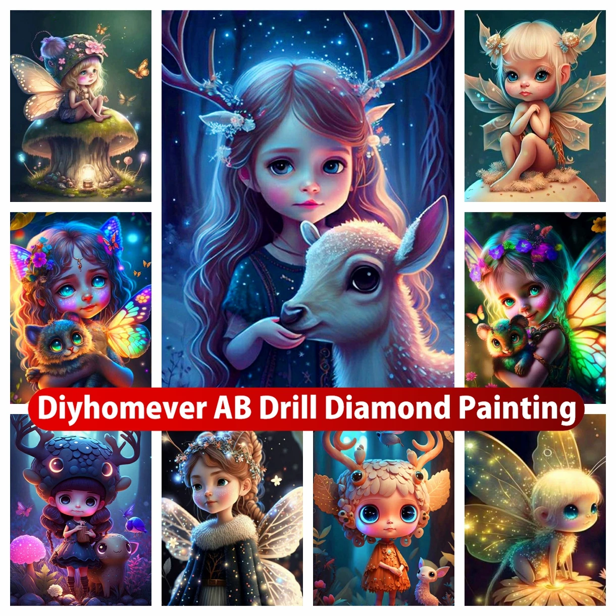 

Beautiful Cute Elves AB Diamond Painting Embroidery Fantasy Cartoon Girl Cross Stitch Mosaic Handicraft Gift 2023 New Collection