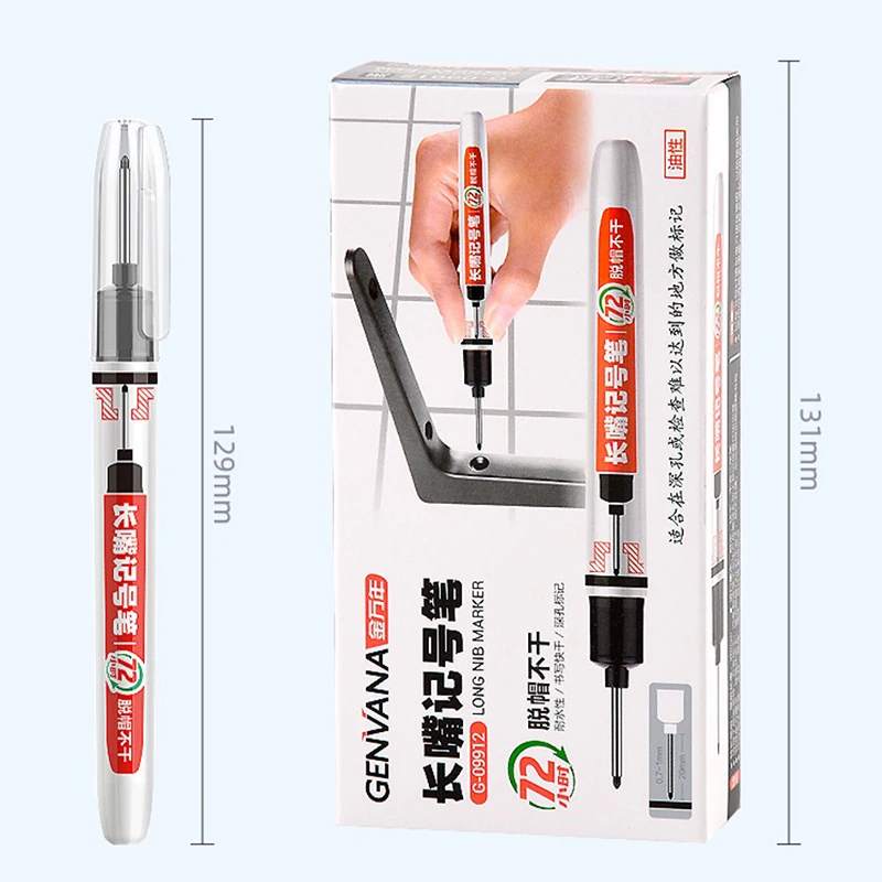 20mm Long Head Markers Pen Bathroom Woodworking Decoration Multi-purpose Deep Hole Waterproof Marker Pens