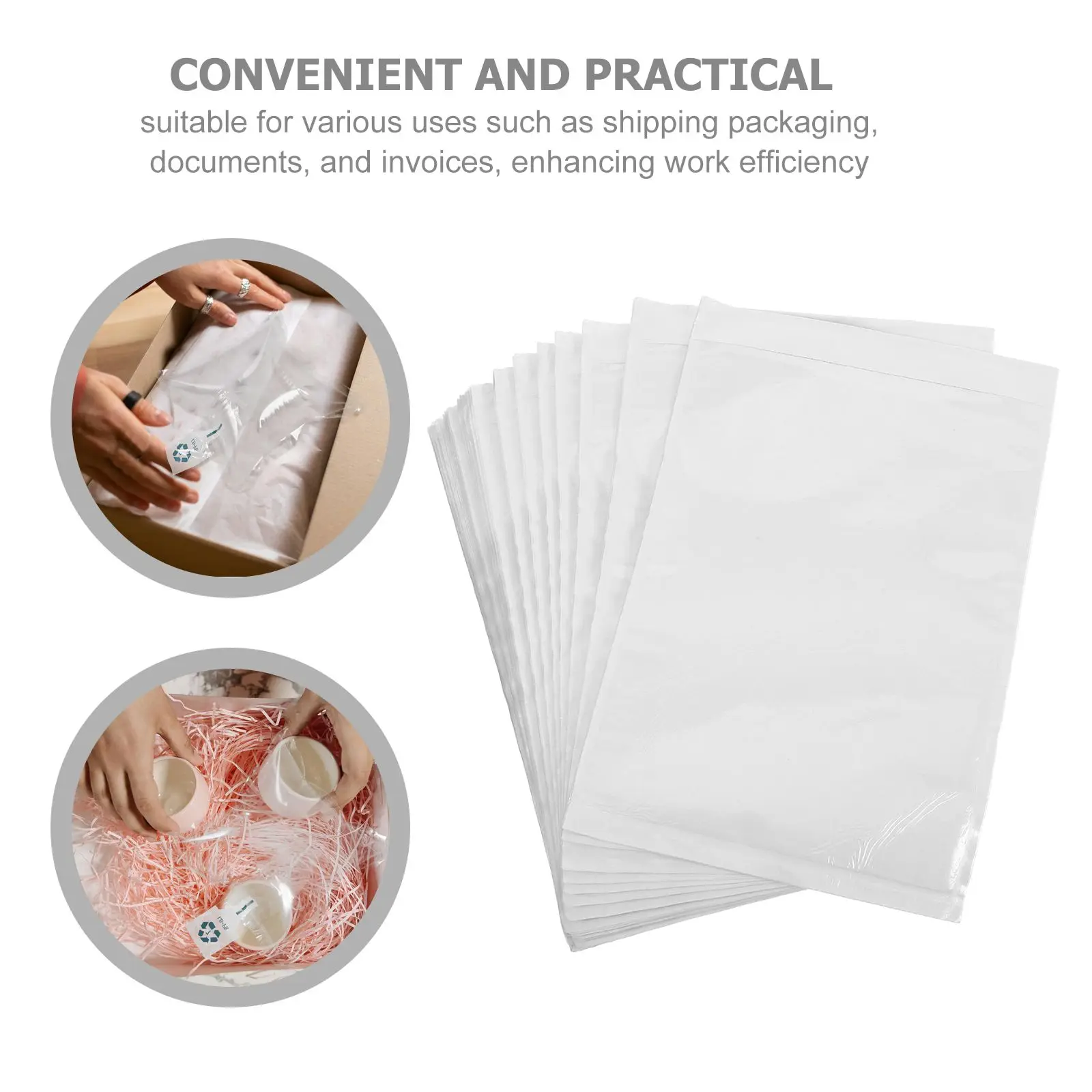 Self Adhesive Packing List Bag Clear Shipping Envelope Transparent Label Pockets Mailing Pouches Sealable Invoice Window