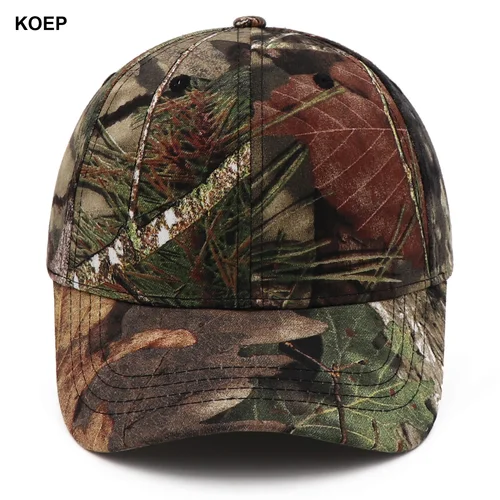 Imagen 2 del producto KOEP nuevas gorras de pesca al aire libre gorra de béisbol de camuflaje de árbol de la selva sombrero de caza algodón papá Snapback biomimético Camo sombreros KBMO5