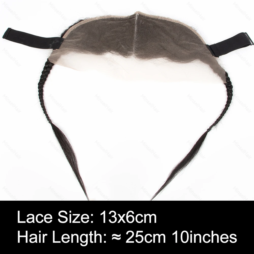 編み込みレースフロント 13x4 人毛 8-10 インチ レミーヘアピース 180% 密度 ミドルパート 着用しやすい 調節可能なストラップ付き
