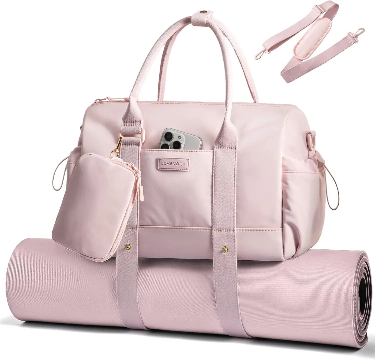 

Small Gym Bag for Women with Yoga Mat Holder, Mini Duffle Bag for Travel with Wet Pocket, Overnight Personal Item Bags