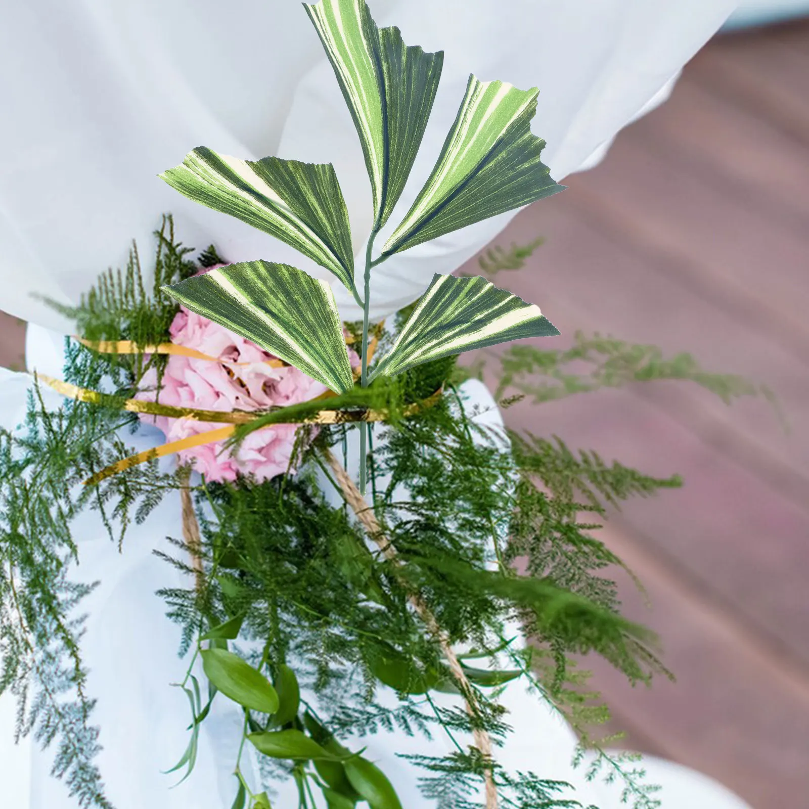 

10Pcs Artificial Palm Leaves Stems Simulated Fishtail Texture Realistic Greenery for Table Centerpieces Vase Fillers Farmhouse
