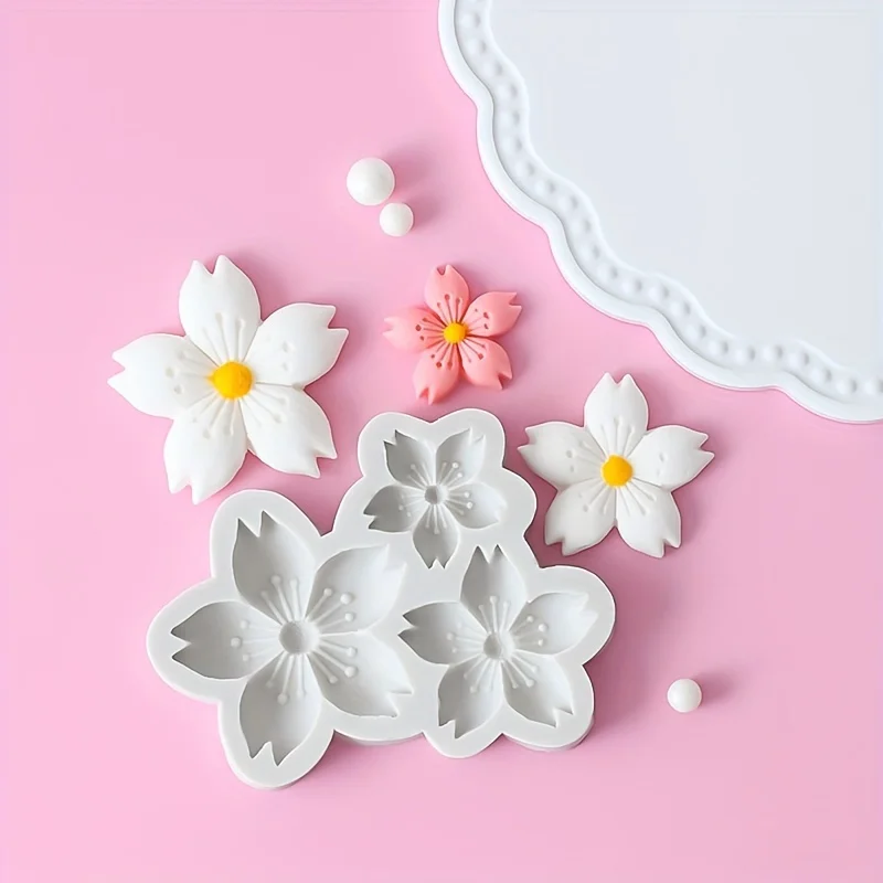 Elegant Sakura Flower Silicone Mold, Ceramic Molds, Printing and Carving Techniques, Painting and Printing