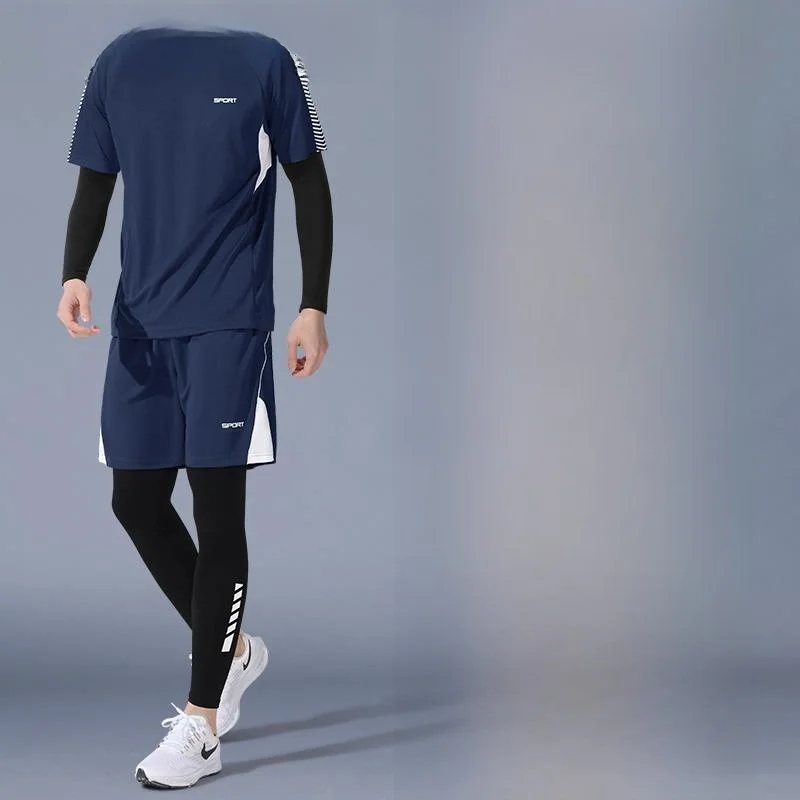 

Мужской спортивный костюм: повседневный комплект для велоспорта, быстросохнущие облегающие брюки, свободные брюки для отдыха, тренировочный костюм для бадминтона, для бега, весна