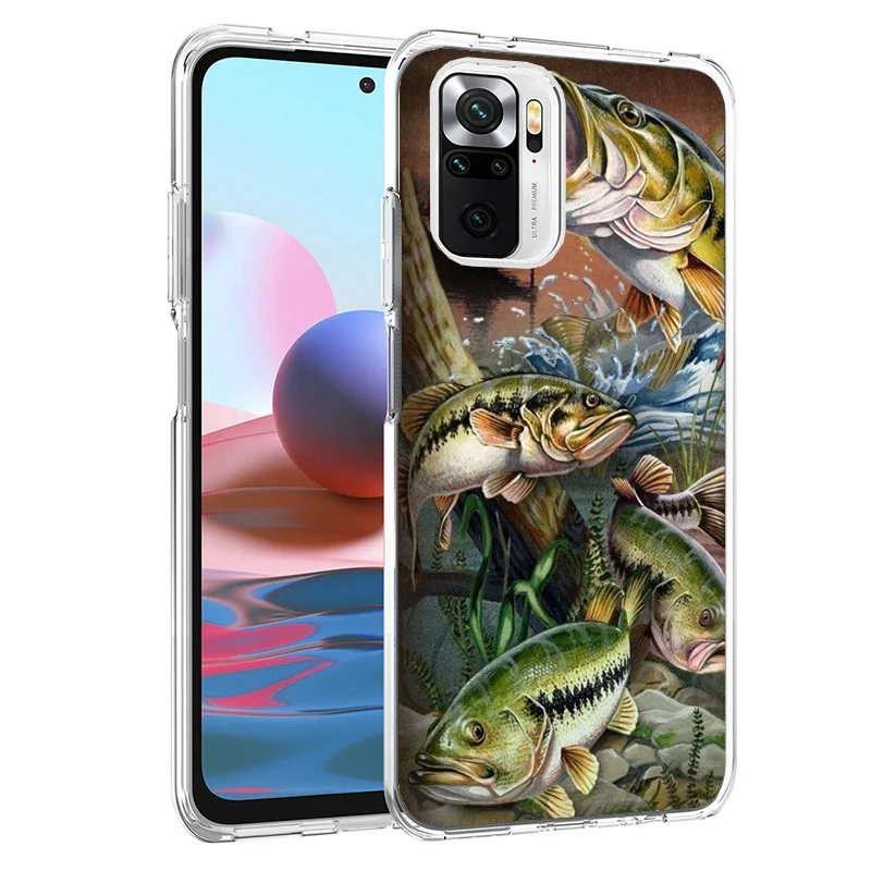 Offshore Angling Fishing Fish Rod Phone Case For Xiaomi Redmi 12 12C 10 10C 9 9C 9A 9T Prime 8A 8 7A 7 6A 6 Pro K40 K20 S2 Art G