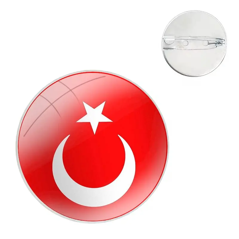 Tipografia Bandeira da Turquia, Broches De Metal, Pins, Crachá Para Roupas, Decoração De Mochila, Presente