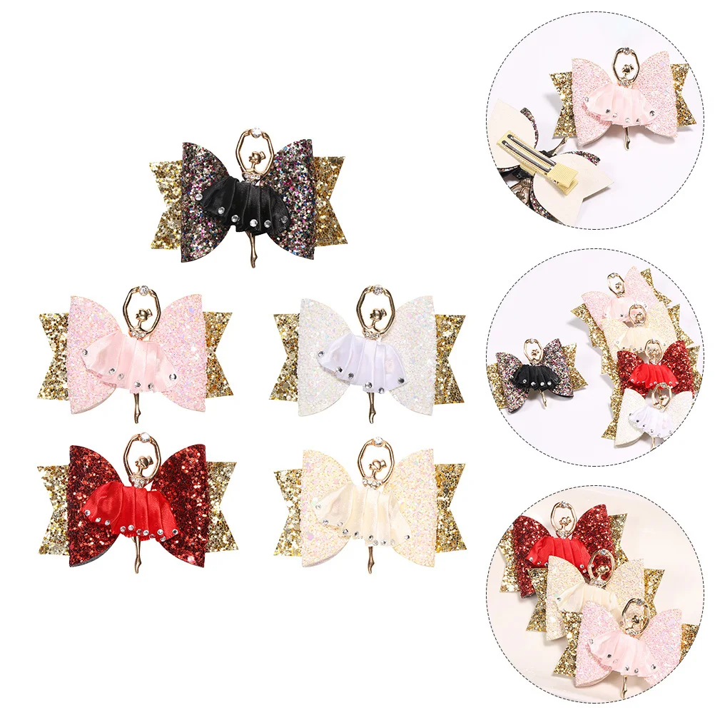 5 قطعة دبابيس الشعر للأطفال الرقص فتاة الباليه تصميم مقاطع الشعر حفلة إكسسوارات الشعر لون مشرق الاطفال دبوس الشعر فتاة المشابك #4