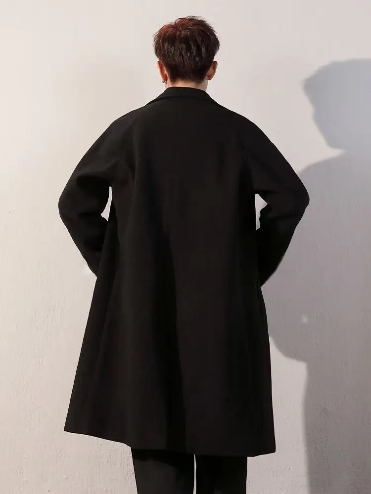 

Пальто из шерстяной смеси, зимнее, винтажное, белое, 2026, мужское, с вышивкой, ручной работы, в артистическом стиле