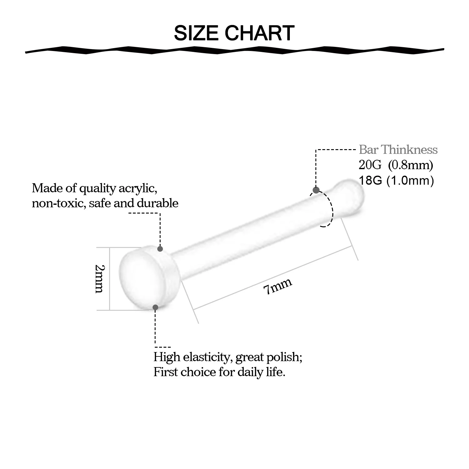 20/18G Clear Nose Ring Studs Plastic L Shaped Nose Piercing Jewelry Set Earring Studs ,18pcs Casual Plastic Heart Nose Studs