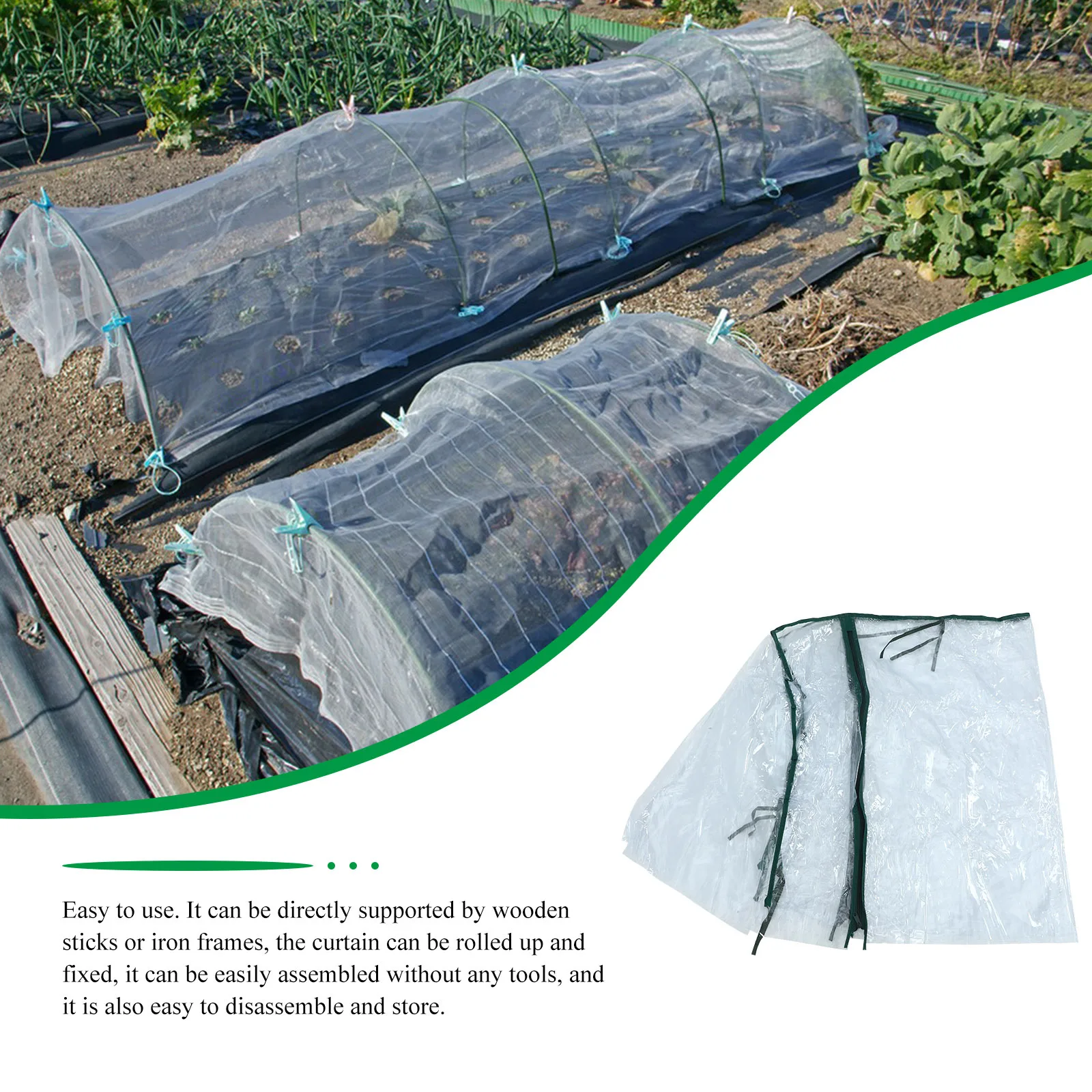 

Greenhouse Cover PVC Clear Durable Waterproof Rainproof Protector Plant Shield Roll-Up Door Flexible Easy Assembly
