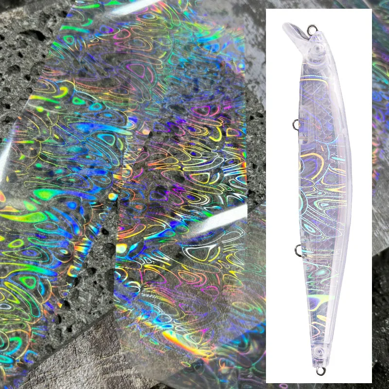 100CM Fish Tape Clear Transparent Hot Heat Stamping Foil Fishing Lure Jigs Baits Spoon Holographic Paper Accessories Laser Film