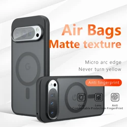 for Magsafe Shockproof Acrylic Phone Case for Google Pixel 9 Pro XL Magnetic Hard Bumper Matte Cover Shell for Pixel 9A 9Pro XL