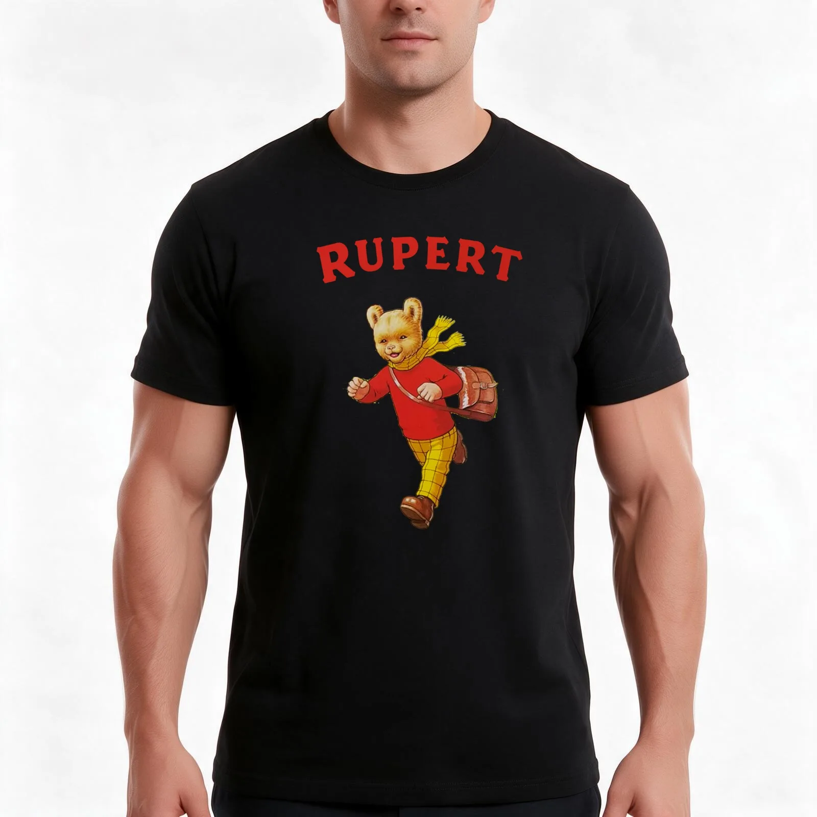 Rupert T-Shirt Summer Casual Cotton Tee Oversized Streetwear Tops Vintage Graphic Print Loose Fit Short Sleeve 100% Cotton