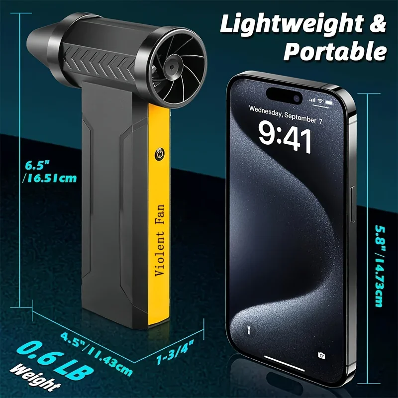 800,000RPM Air Blower Electric Turbo Violent Fan Brushless Motor High-Speed Turbo Jet Fan USB Rechargeable Powerful Dust Blower view 6