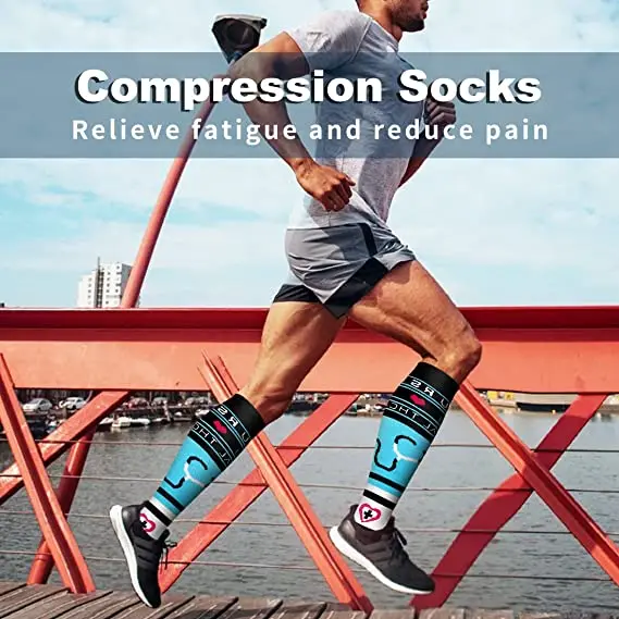 Nurse Compression Socks For Men Running Sports Socks Athletic Flight Travel Outdoor Running Cycling Long Pressure Stockings