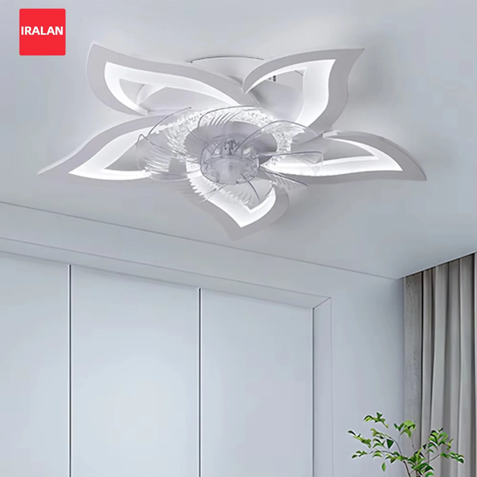 

Silent Celing Fan with Light Remote Control 6 Speed Dimmable Interior Fans for Home Living Room Dining Room Cool Electric Fan