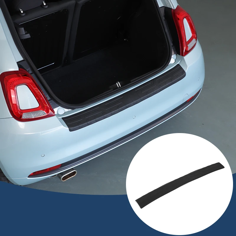 

Black Car Trunk Door Sill Plate Protector Anti-Scratch Rear Bumper Guard Anti-Collision Protector Strip For Fiat 500 2016-2025