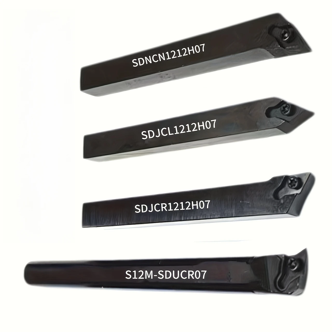 4-Piece CNC Tool Holder Set - S12M-SDUCR07/SDJCR1212H07/SDJCL1212H07/SDNCN1212H07 for Precision Turning