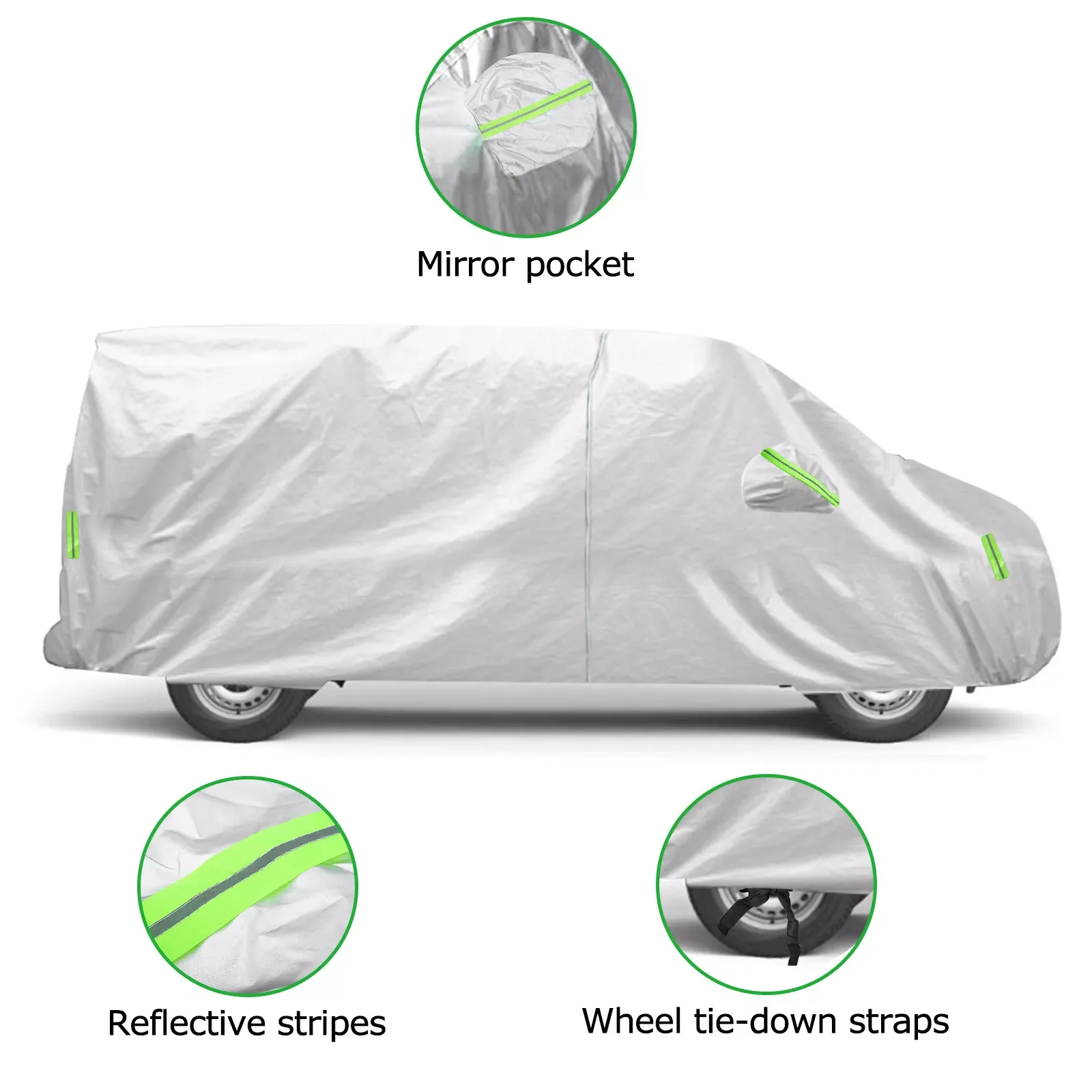 غطاء لشركة فولكس فاجن الناقل T3 T4 T5 T6 غطاء سيارة كامل في الهواء الطلق مقاوم للماء الشمس المطر الثلوج الغبار مقاومة حماية UV غطاء سيارة