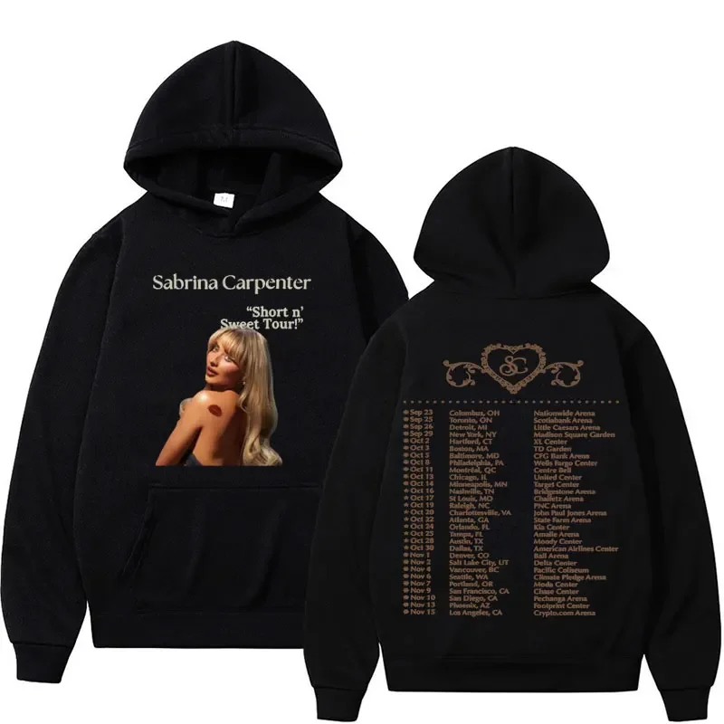 2024 Sabrina Carpenter Short N Sweet Tour Hoodie Men Women's Casual Fleece Oversized Hoodies Vintage Harajuku Street Sweatshirt