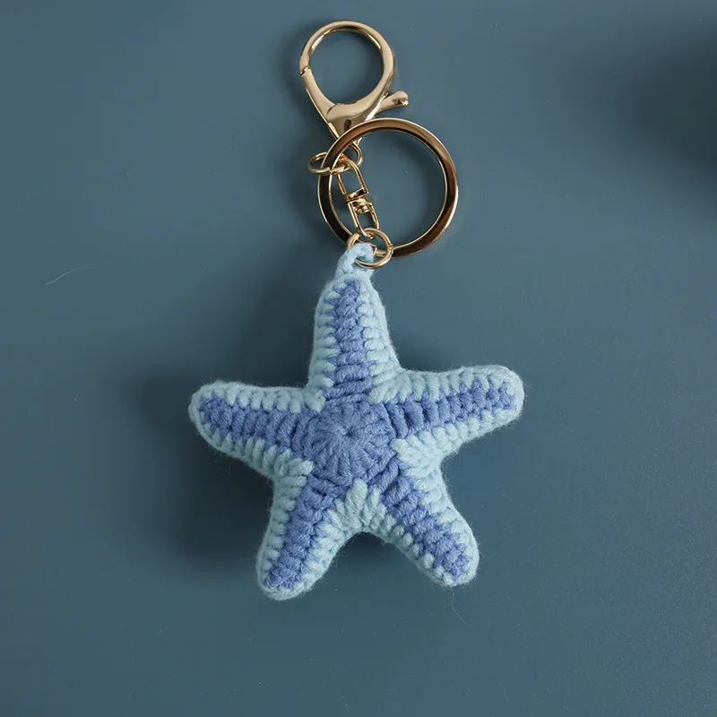 Niedlicher gehäkelter Krabben-Krake-Seestern-Anhänger, gestrickter Marine-Schlüsselanhänger, kreativer handgewebter Tier-Schlüsselanhänger, lustiges Geschenk – Detail 5