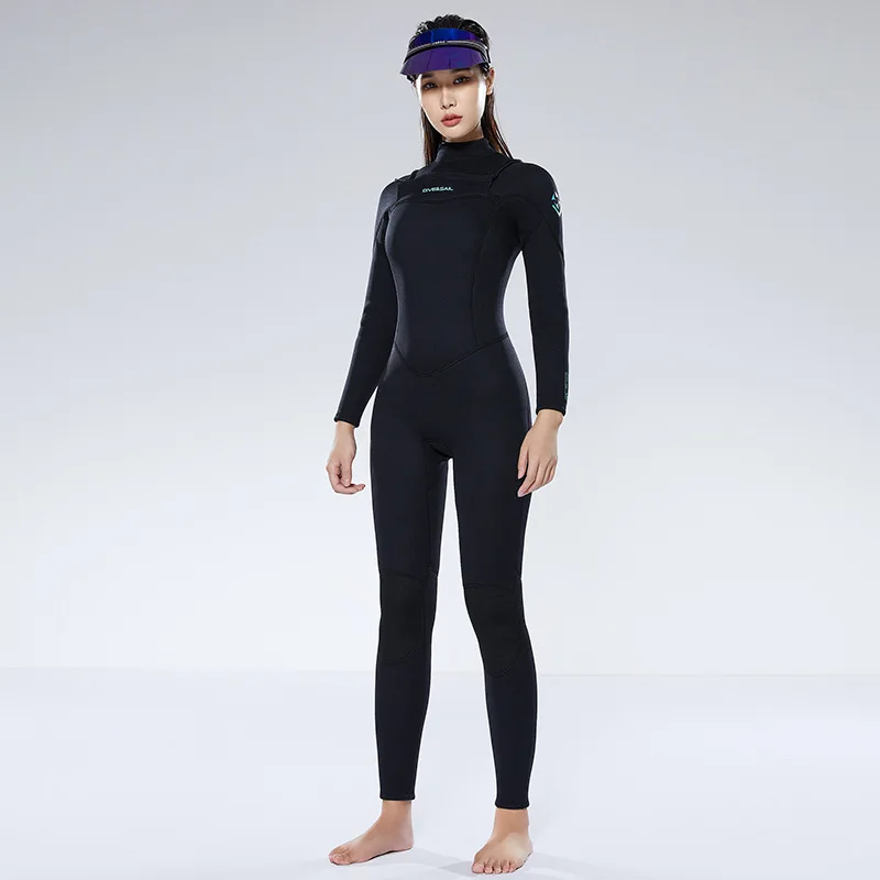 3/2MM Elastic Women Wetsuits Long Sleeve Man Swimsuits Outdoor Sport Female Diving Clothes One-piece Surfing Swimwear