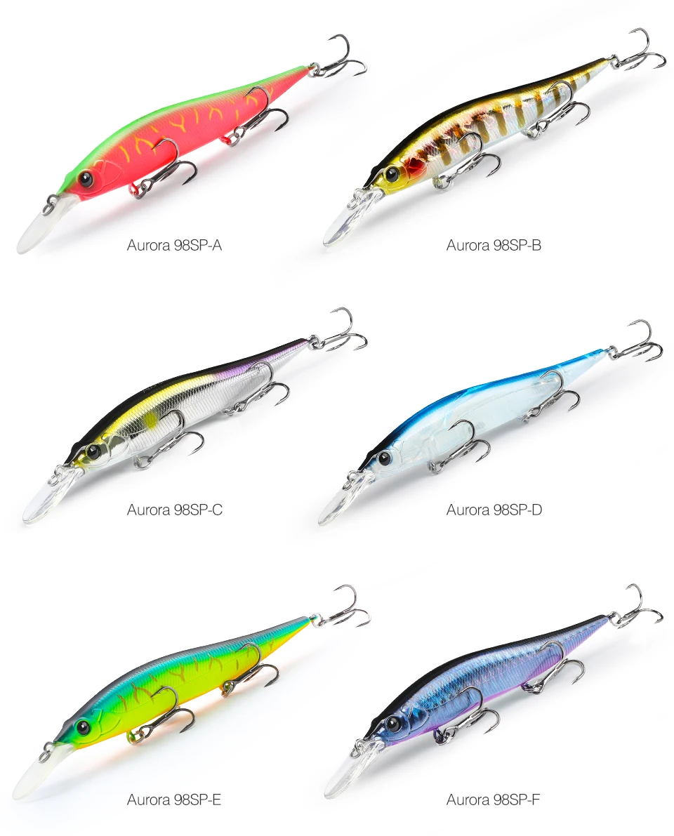 TSURINOYA 98mm 10g SP Tiefe Max 2,2m Suspending Minnow Jerkbait AURORA 98SP Gewicht Harter Köder Weitwurf Angelköder – Detail 5