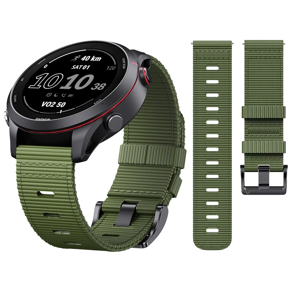 22mm/20mm Geflochtenes Nylonarmband für Garmin Venu 4 3 2 Plus / Forerunner 570 265 255 165 55 / Vivoactive 6 5 4 Armband