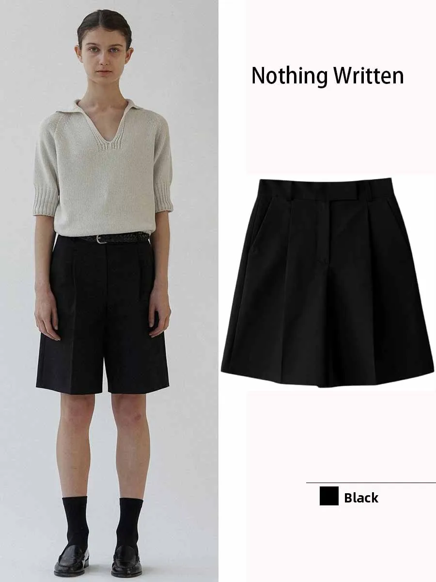 

Женские шорты с высокой талией, повседневные, из хлопка, прямого кроя, длиной до колена, удобные, дышащие, для поездок на работу